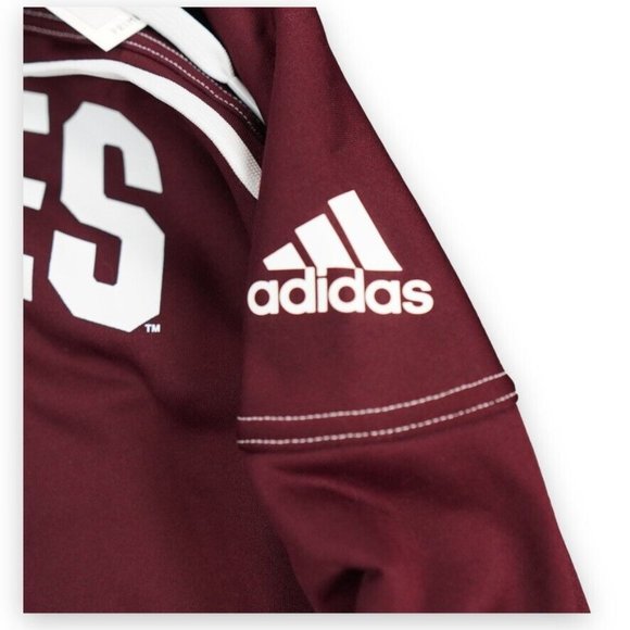 Adidas Texas A&M Aggies Hoodie Mens Medium Maroon Grey Stadium Performance - Picture 9 of 9